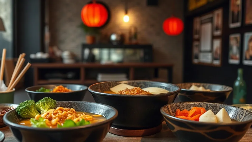 こだわりの豚骨ラーメン専門店の店内